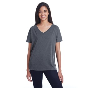 203FV Threadfast Apparel Ladies' Tri Blend Fleck Short Sleeve V Neck T-Shirt