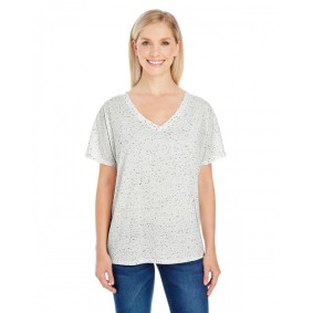 203FV Threadfast Apparel Ladies' Tri Blend Fleck Short Sleeve V Neck T-Shirt