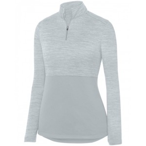 2909 Augusta Sportswear Ladies' Shadow Tonal Heather Quarter Zip Pullover Sweater