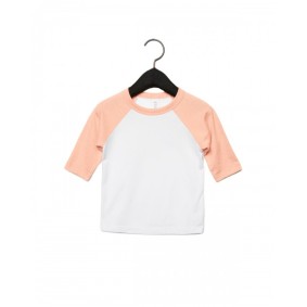 3200T Bella + Canvas Toddler 3/4 Sleeve Baseball Infant T Shirt