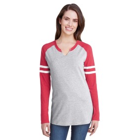 3534 LAT Ladies' Gameday Mash-Up Long Sleeve Fine Jersey T-Shirt