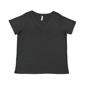 3817 LAT Ladies' Curvy V Neck Fine Jersey T-Shirt