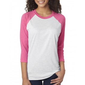 6051 Next Level Apparel Unisex Raglan 3/4 Sleeve Tri Blend T Shirt