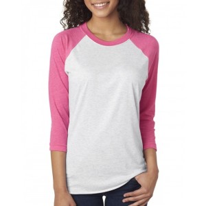 6051 Next Level Apparel Unisex Raglan 3/4 Sleeve Tri Blend T Shirt