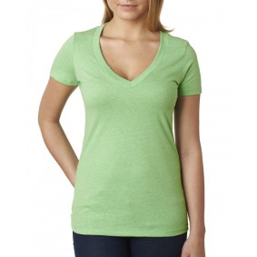 6640 Next Level Apparel Ladies' CVC Deep V Neck T-Shirt