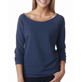 6951 Next Level Apparel Ladies' 3/4 Sleeve French Terry Raglan Shirt