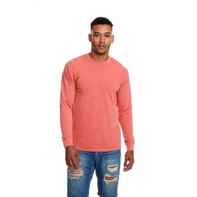 7451 Next Level Apparel Adult Inspired Dye Long Sleeve Crew Neck T Shirt with Pocket