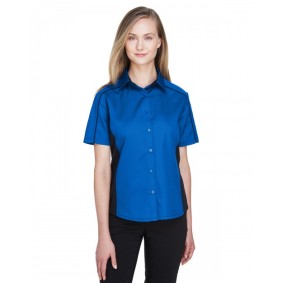 77042 North End Ladies' Fuse Colorblock Twill Shirt