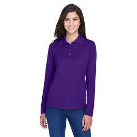 78192 CORE365 Ladies' Pinnacle Performance Long-Sleeve Pique Polo Shirt