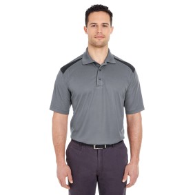 UltraClub 8215 Adult Cool & Dry Two-Tone Mesh Piqué Polo