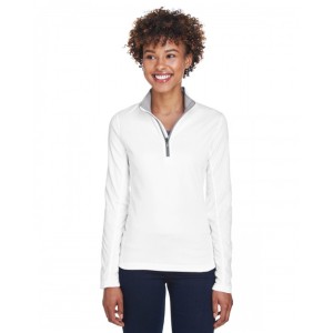 8230L UltraClub Ladies' Cool & Dry Sport Quarter-Zip Pullover Sweater