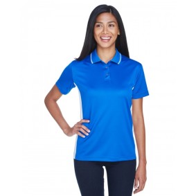 8406L UltraClub Ladies' Cool & Dry Sport Two-Tone Short Sleeve Polo Shirt