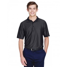 8413 UltraClub Men's Cool & Dry Elite Tonal Stripe Performance Polo Shirt