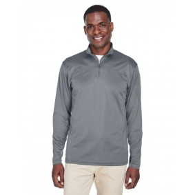 8424 UltraClub Men's Cool & Dry Sport Performance Interlock Quarter Zip Pullover Shirt