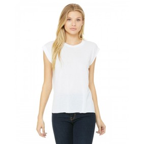 8804 Bella + Canvas Ladies' Flowy Muscle T-Shirt with Rolled Cuff