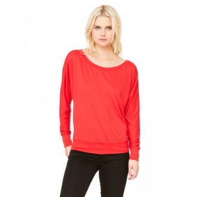 8850 Bella + Canvas Ladies' Flowy Off Shoulder Long Sleeve T-Shirt