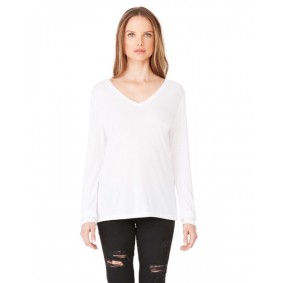 8855 Bella + Canvas Ladies' Flowy Long Sleeve V Neck T-Shirt