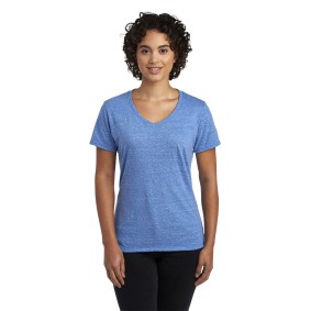 88WVR Jerzees Ladies Snow Heather V Neck T-Shirt