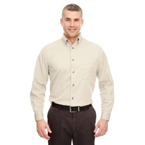 UltraClub 8960C Adult Cypress Long-Sleeve Twill with Pocket