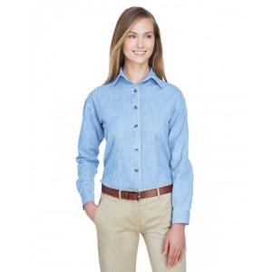 8966 UltraClub Ladies' Cypress Denim Shirt