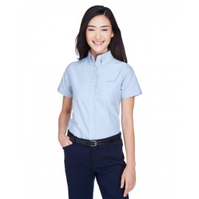 8973 UltraClub Ladies' Classic Wrinkle Resistant Short Sleeve Oxford Shirt