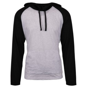 B8127 Burnside Adult Raglan Sleeve Striped Jersey Hooded T-Shirt