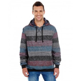 B8603 Burnside Men's Printed Stripe Marl Pullover Sweatshirt