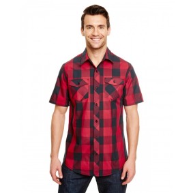 B9203 Burnside Mens Buffalo Woven Plaid Shirt