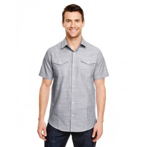 B9247 Burnside Men's Textured Woven Short Sleeve Shirt