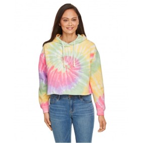 CD8333 Tie-Dye Ladies' Cropped Hooded Sweatshirt