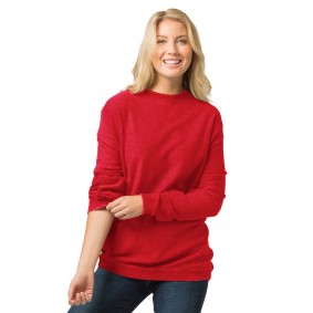 D02 Boxercraft LadiesRally Corduroy Knit Pullover Crewneck Sweatshirt