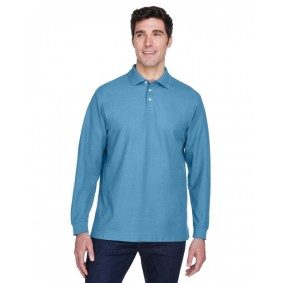 D110 Devon & Jones Men's Pima Pique Long Sleeve Polo Shirt