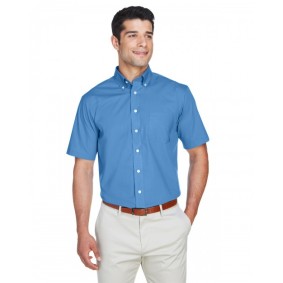 D620S Devon & Jones Men's Crown Woven Collection Solid Short Sleeve Broadcloth Shirt