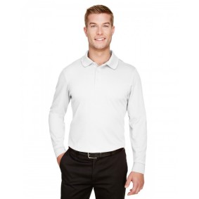 DG20L Devon & Jones CrownLux Performance Men's Plaited Long Sleeve Polo Shirt