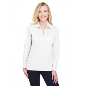 DG20LW Devon & Jones CrownLux Performance Ladies' Plaited Long Sleeve Polo Shirt