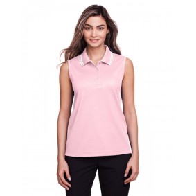 DG20SW Devon & Jones CrownLux Performance Ladies' Plaited Tipped Sleeveless Polo Shirt