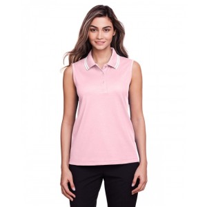 DG20SW Devon & Jones CrownLux Performance Ladies' Plaited Tipped Sleeveless Polo Shirt