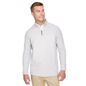 DG480 Devon & Jones CrownLux Performance Men's Clubhouse Micro-Stripe Quarter Zip Sweater