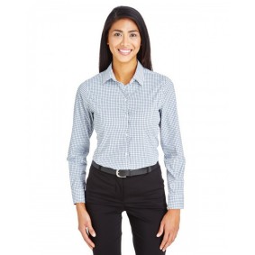 DG540W Devon & Jones CrownLux Ladies' Micro Windowpane Woven Performance Shirt