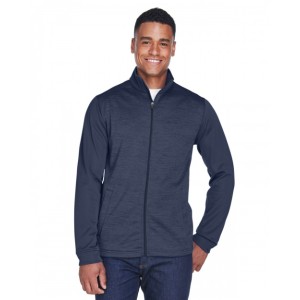 DG796 Devon & Jones Men's Newbury Colorblock Melange Fleece Full-Zip Jacket