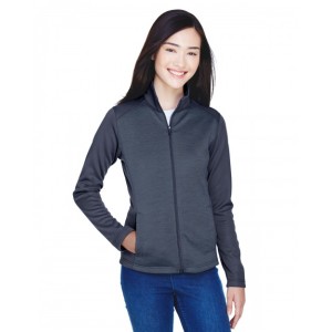 DG796W Devon & Jones Ladies' Newbury Colorblock Melange Fleece Full-Zip Jacket