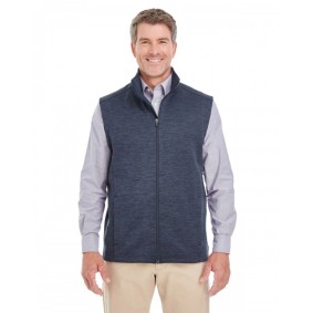 DG797 Devon & Jones Men's Newbury Melange Fleece Vest