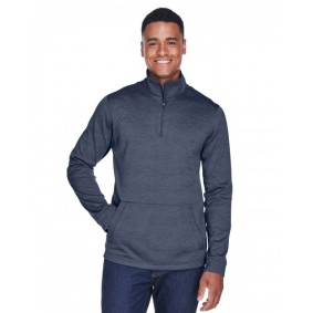 DG798 Devon & Jones Men's Newbury Melange Quarter Zip Fleece Jacket