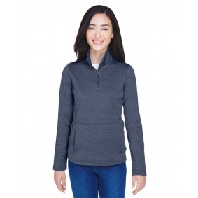 DG798W Devon & Jones Ladies' Newbury Melange Quarter Zip Fleece Jacket