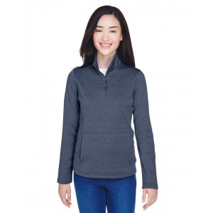 DG798W Devon & Jones Ladies' Newbury Melange Quarter Zip Fleece Jacket