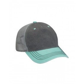 EN102 Adams Pigment Dyed Twill & Mesh 5 Panel Trucker Cap