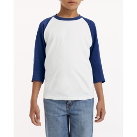 G570B Gildan Youth Heavy Cotton 3/4 Sleeve Raglan T-Shirt