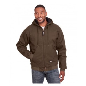 HJ375T Berne Men's Tall Highland Washed Cotton Duck Hooded Jacket