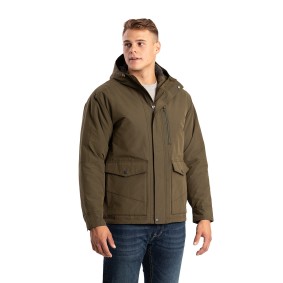 HJ67 Berne Men's Highland Quilt-Lined Micro-Duck Hooded Coat