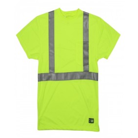 HVK012T Berne Men's Tall Class 2 Performance Hi-Vis Short Sleeve T-Shirt